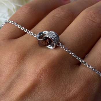 Ewa 925 Sterling Silver CZ Bracelet Length 7/ 8.5 Inch