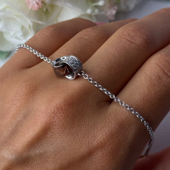 Ewa 925 Sterling Silver CZ Bracelet Length 7/ 8.5 Inch