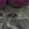 10K Yellow Gold Amethyst Filigree Design Ring Size 7.5
