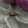 10K Yellow Gold Ruby Diamond Hearts Ring Size 7