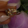 10K Yellow Gold Ruby Diamond Hearts Ring Size 7