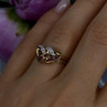 10K Yellow Gold Ruby Diamond Hearts Ring Size 7