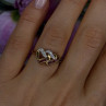 10K Yellow Gold Ruby Diamond Hearts Ring Size 7