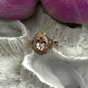 10K Rose Gold Morganite White & Chocolate Diamonds Ring Size 7
