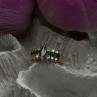 Elegant 14K Yellow Gold Emerald & White Topaz Ring Size 6