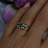 Elegant 14K Yellow Gold Emerald & White Topaz Ring Size 6