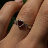 Romantic 10K White Gold Ruby & Diamonds Heart Ring Size 6.5