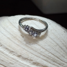 10K White Gold Lavender Sapphire & Diamond Ring Size 6.5