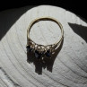 10K Yellow Gold Marquise Blue Sapphire & Diamond Ring Size 8.5