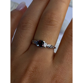 925 Sterling Silver Garnet Ring Size 8.5