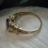 10K Yellow Gold Purple Amethyst & Diamond Ring Size 8.5