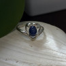 14K White Gold Blue Star Sapphire Heart Ring Size 5.5