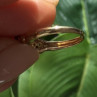 14K Yellow Gold Blue Oval Turquoise & Diamond Ring Size 6