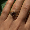 Elegant 10K Yellow Gold Garnet & Diamond Ring Size 6