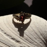 Elegant 10K Yellow Gold Garnet & Diamond Ring Size 6