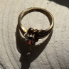 Elegant 10K Yellow Gold Garnet & Diamond Ring Size 6