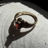 Elegant 10K Yellow Gold Garnet & Diamond Ring Size 6