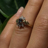 10K Yellow Gold Blue Sapphire & Diamond Beautiful Flower Ring Size 6