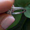 10K White Gold Blue & White Sapphire Cocktail Floral Ring Size 6.5