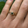 Classic 14K Yellow Gold Ring Emerald & Diamond Size 7