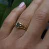Classic 14K Yellow Gold Ring Emerald & Diamond Size 7