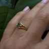 Classic 14K Yellow Gold Ring Emerald & Diamond Size 7