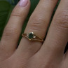 Classic 14K Yellow Gold Ring Emerald & Diamond Size 7