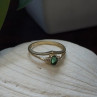 Classic 14K Yellow Gold Ring Emerald & Diamond Size 7