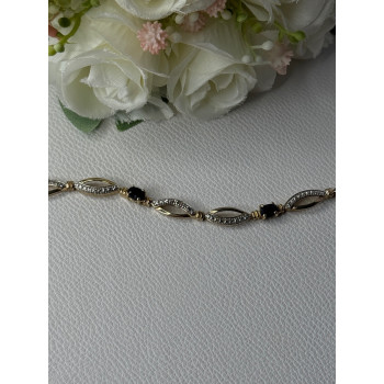 Dl 925 Sterling Silver Gold Plated Sapphire Bracelet Length 7.5 Inch