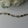 Dl 925 Sterling Silver Gold Plated Sapphire Bracelet Length 7.5 Inch