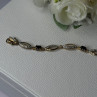 Dl 925 Sterling Silver Gold Plated Sapphire Bracelet Length 7.5 Inch