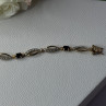 Dl 925 Sterling Silver Gold Plated Sapphire Bracelet Length 7.5 Inch