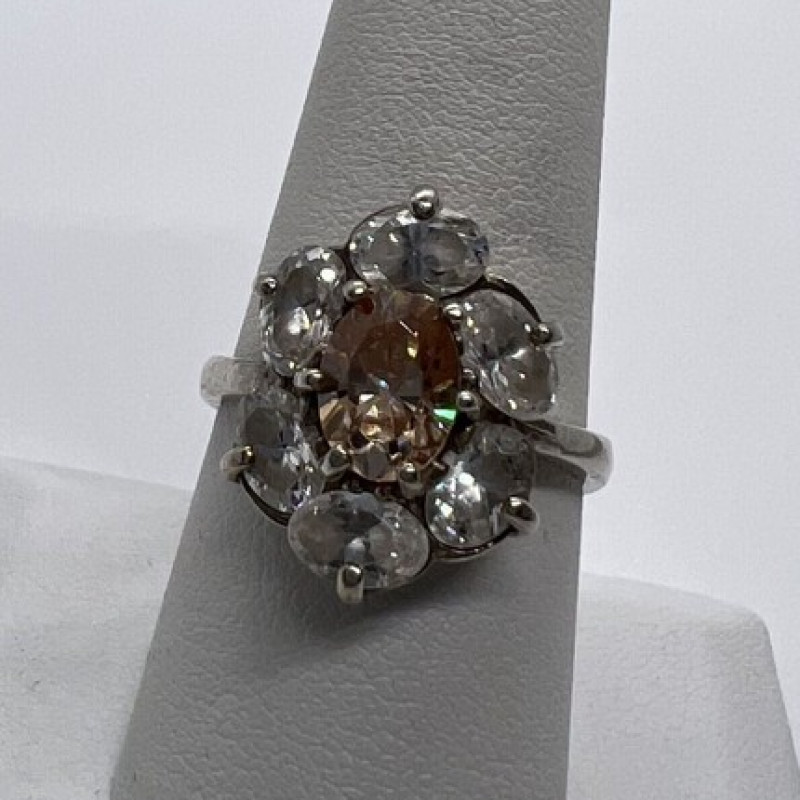 925 Sterling Silver CZ Ring Size 8