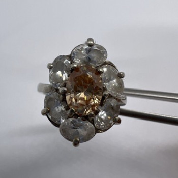 925 Sterling Silver CZ Ring Size 8