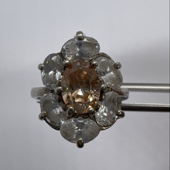925 Sterling Silver CZ Ring Size 8