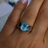 925 Sterling Silver Topaz Ring Size 7