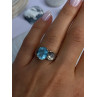 925 Sterling Silver Topaz Ring Size 7