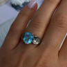 925 Sterling Silver Topaz Ring Size 7