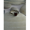 Classy 925 Sterling Silver Garnet Ring Size 8