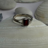 Classy 925 Sterling Silver Garnet Ring Size 8