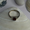 Classy 925 Sterling Silver Garnet Ring Size 8