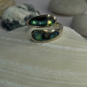 925 Sterling Silver Abalone Ring Size 7.5 Sizable Design