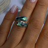 925 Sterling Silver Abalone Ring Size 7.5 Sizable Design