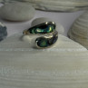 925 Sterling Silver Abalone Ring Size 7.5 Sizable Design
