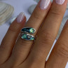 925 Sterling Silver Abalone Ring Size 7.5 Sizable Design