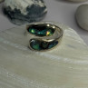 925 Sterling Silver Abalone Ring Size 7.5 Sizable Design