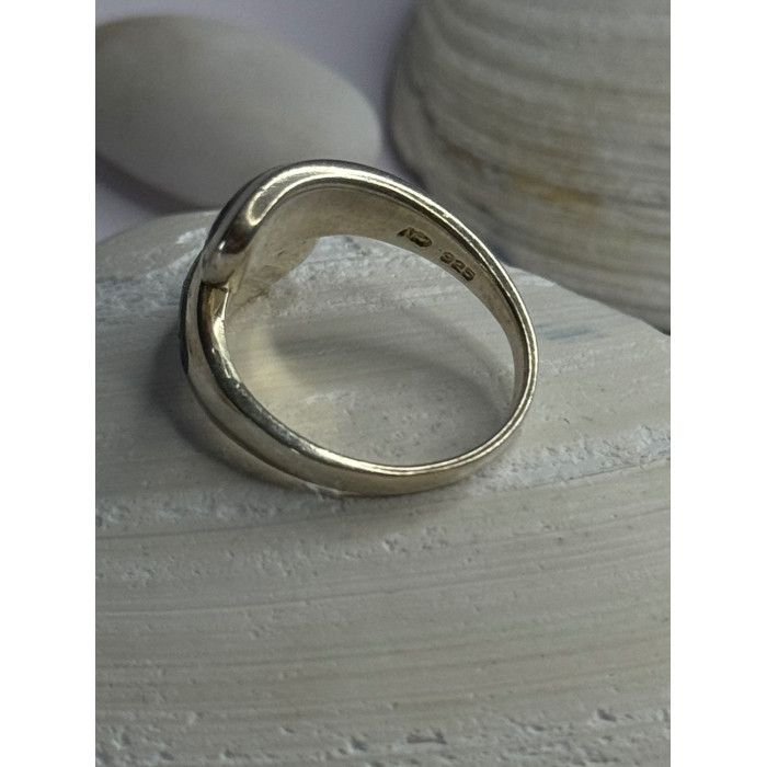 925 Sterling Silver Abalone Ring Size 7.5 Sizable Design