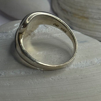 925 Sterling Silver Abalone Ring Size 7.5 Sizable Design