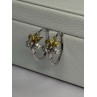 925 Sterling Silver Gold Plated Flowers Earrings Length 0.75 Inch