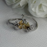 925 Sterling Silver Gold Plated Flowers Earrings Length 0.75 Inch
